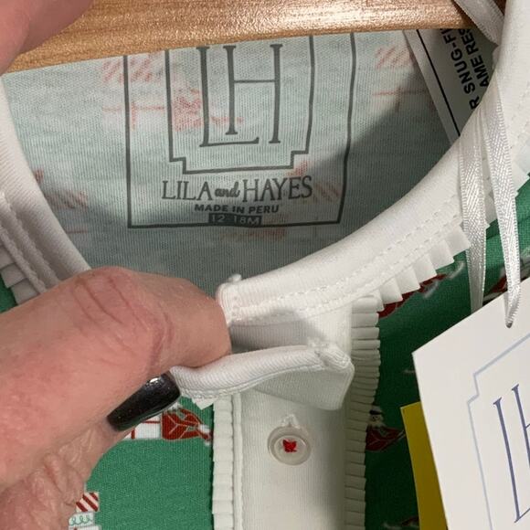 Lila + Hayes Pima Cotton Alden Girls' Pajama Pant Set size 12-18mo - Picture 2 of 4